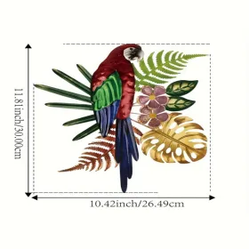 CIFbuy Vintage Colorful Parrot Wall Art With Floral Design Bohemian Tropical Bird Decor For Home Kitchen Office(TikTok, Temu Pick-up Service)