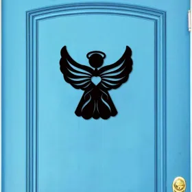 CIFbuy Gothic Angel Iron Wall Art Vintage Sculpture Living Room Bedroom Halloween Gift (TikTok, Temu Pick-up Service)