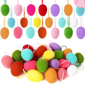24 Pcs Felted Easter Eggs, Wool Easter Egg With Foam Filling Surprise Decor For Garland Crafts Home Tray Party Decoration