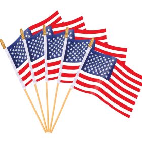 Small American Flags On Stick,65 American Flags Hand Held Mini US Flags For American Independence Day,Memorial Day President's Day,Veterans Day