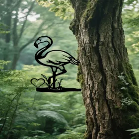 CIFbuy Vintage Flamingo Wall Art Iron Outdoor Garden Decor For Patio Yard Farmhouse(TikTok, Temu Pick-up Service)