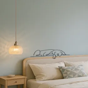 CIFbuy Minimalist Black Iron Dog Silhouette Wall Art Pet Memorial Gift Halloween Home Decor (TikTok, Temu Pick-up Service)