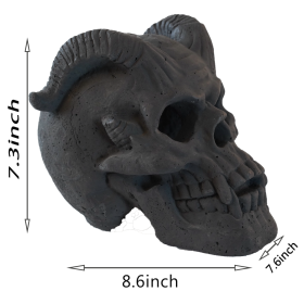 Fireproof Skull Gas Log For Fire Pit, Fireplace, NG & LP, Halloween Decor