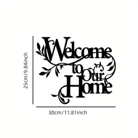 CIFbuy Aluminum Welcome Floral Wall Art Home Entryway Decor For Housewarming Gift (TikTok, Temu Pick-up Service)