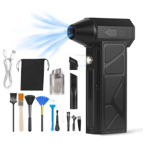 1Pc Compressed Air Duster With LED Light Vacuum Cleaner Max 160000RPM Speed For PC Keyboard Cleaning High Speed Rechargeable Cordless Air Blower With