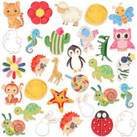 60Pcs Enamel Pins, Cute Funny Enamel Lapel Pins Bulk Set Cartoon Brooch Pins Button Badges For Backpacks Clothes Bags Hats Accessories, 30 Styles