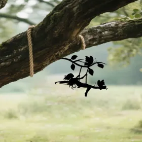 CIFbuy Spooky Halloween Metal Wall Decor Swinging Elf Silhouette Indoor Outdoor Garden Patio Gift (TikTok, Temu Pick-up Service)