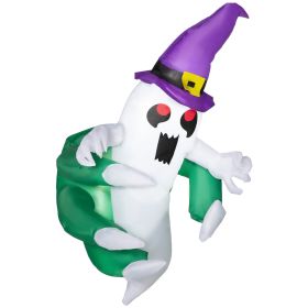3.9ft Inflatable Halloween Window Sticker Ghost, Blow Up LED  Display for Garden Indoor Outdoor