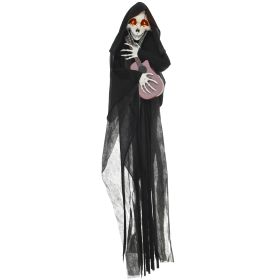 Guitar-Playing Grim Reaper Outdoor Halloween Decoration Animatronic