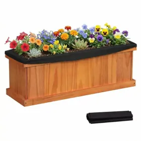 Detachable Bottom Garden Bed, Protective Coating Pine Planter For Herbs, Flowers & Vegetables 28 X 9.5 X 10
