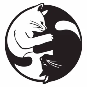 CIFbuy Yin Yang Cat Silhouette Aluminum Wall Art Zen Home Decor Holiday Gift(TikTok, Temu Pick-up Service)