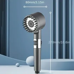 High-Pressure Rain Shower Head With 5-Stage Filtration System - Wall-Mounted Luxury Finish For Spa-Like Bathing