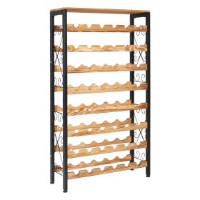 VEVOR 48 Bottle Wine Rack,8-Tier Wine Bottle Holder,Freestanding Floor Display Wine Storage Shelves with Wood Table Top,For Kitchen Pantry, Cellar
