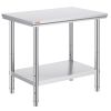 VEVOR Stainless Steel Prep Table, 900x600x800 mm, 700 lbs Load Capacity, Heavy Duty Metal Worktable with 3 Adjustable Height Levels