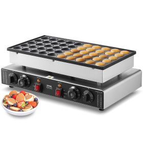 VEVOR Mini Dutch Pancake Maker, 50PCS 43mm Diameter Dorayaki Baker Machine, 1700W Commercial Electric Poffertjes Grill, Non-stick Stainless Steel