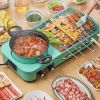 Electric Hot Pot with Grill,1600W 3-in-1 Smokeless Raclette Table Grill for Kitchen, Barbecue Shabu Hot Pot with Non-Stick Cooking Removable Plate