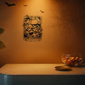 CIFbuy Gothic Style Skull Couple Metal Wall Art Vintage Iron Wall Sculpture For Living Room Bedroom Courtyard Balcony Garden Decor(TikTok, Temu Pick-u