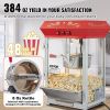 VEVOR Popcorn Maker, 850W Popcorn Popper Machine, 8 Oz Kettle Makes 48 Cups per Batch, Countertop Popcorn Maker with Tempered Glass, Includes 4 Scoops
