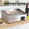 VEVOR Commercial Electric Griddle, 21", 1600W Countertop Flat Top Grill, Stainless Steel Grill with Non Stick Iron Cooking Plate