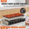 VEVOR Mini Dutch Pancake Maker, 50PCS 43mm Diameter Dorayaki Baker Machine, 1700W Commercial Electric Poffertjes Grill, Non-stick Stainless Steel