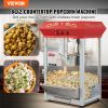 VEVOR Popcorn Maker, 850W Popcorn Popper Machine, 8 Oz Kettle Makes 48 Cups per Batch, Countertop Popcorn Maker with Tempered Glass, Includes 4 Scoops