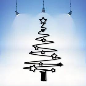 CIFbuy Minimalist Metal Christmas Tree Decoration Holiday Wall Art Aluminum Gift (TikTok, Temu Pick-up Service)