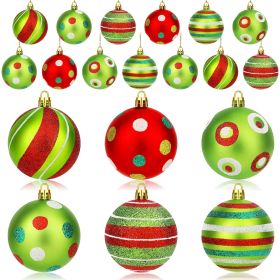 24PCS Christmas Ball Ornaments, Hanging Balls Red And Green Christmas Tree Pendants For Xmas Tree Home Decor Party Holiday Wedding Anniversary DIY Cra