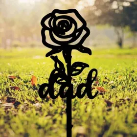 CIFbuy Elegant Waterproof Rose Memorial Stake Cemetery Decor Garden Stone Headstone Accent(TikTok, Temu Pick-up Service)