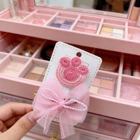 Paw Bow Hairpin Set-Pink 9627
