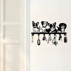 CIFbuy Vintage Cartoon Puppy Wall Decoration Iron Waterproof Removable Pet Theme Home Accent(TikTok, Temu Pick-up Service)
