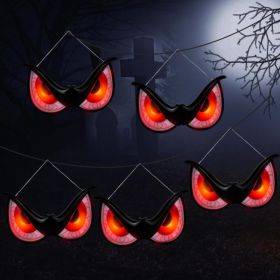 Halloween Decorations Outdoor Flashing Spooky Halloween Eyes Lights, Realistic Glowing Eyes With 3 Light Modes Timer (Option: Red)
