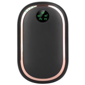 2 Colors Options -- 1Pc Rechargeable Hand Warmer Electric Hand Heater Portable Reusable Pocket Warmer Power Bank With Digital Display Sunset Light 3 L (Option: Black)