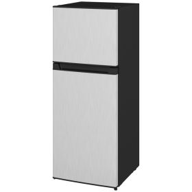 Small Fridge with Freezer, 4 Cu Ft Refrigerator with Reversible Doors, Silver (Option: Silver-490x500x1210 mm)
