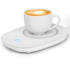 1Pc Coffee Mug Warmer Cup Warmer Auto Shut Off Coffee Tea Milk Electric Heater Pad Office Home Desk Electric Beverage Warmer Mat (Option: White)