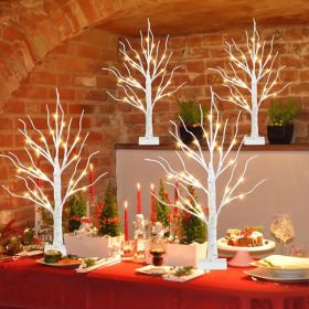 Christmas Decorations Indoor, 2 FT Birch Tree with LED Lights, Fairy Light Spirit Tree for Christmas Decor, Warm White Lighted Birch Trees for Ho (Option: 4 Pack)