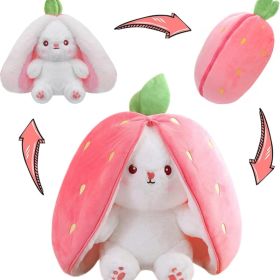Cute Strawberry Bunny Stuffed Animal Plush Toy For Girls Soft Adorable Rabbit Doll Cozy Cuddly Gift For Birthdays Easter And Holidays (Option: Carrot Rabbit)