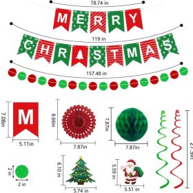 Christmas Party Decorations Set Snowman Santa Xmas Indoor Home Decor 25Pcs (Option: RedGreenWhite)