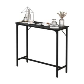 43-Inch Bar Table (Black) - 209 lbs Capacity Pub Height Table with Durable MDF Top & Metal Frame, Ideal for Kitchen/Bar Counte (Option: Defaulttitle)
