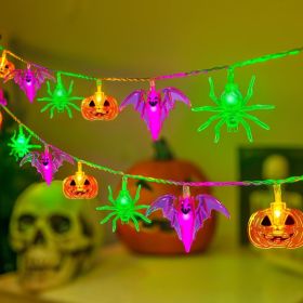 Halloween Lights Indoor Battery Operated 10FT 20LED Orange-Purple-Green (Option: MULTI)