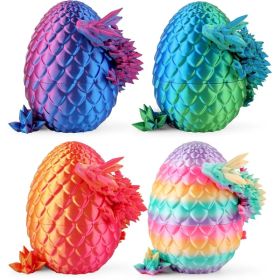 8" 3D Printed Dragon Eggs, Mystery Crystal Dragon Egg for Easter Basket Stuffers, Unique Easter Toys & Decor, Fantasy Tabletop Decor for Kids & C (Option: 4 Pack)