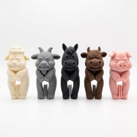 Cute Farm Animal Bag Clip, 3D Printed Snack Bag Sealing Clip, Animal Food Storage Clip For Chips, Cereal, Coffee & Kitchen Organization, 1PC (Option: Cow  1PC-PLA)