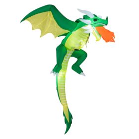 5FT LED Halloween Inflatable Hanging Dragon, Fire Breathing Blow Up Dragon Decoration With Wings---Unavailable Platform-Temu&TikTok&Amazon (Option: A)
