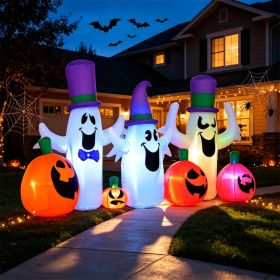 8FT Halloween Inflatable Outdoor Ghosts Pumpkins RGB LED Lights Yard Blow Up Decor---Unavailable Platform- Amazont &Temu (Option: Y)