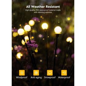 Solar Garden Lights - 4 Pack 48 LED Firefly Lights With 2 Lighting Mode, Sway By Wind, Waterproof Solar Light For Outdoor Outside Yard, Warm Whit (Option: 4PCS)