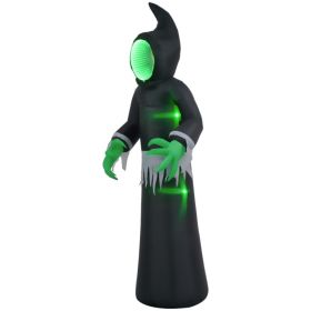 8FT Halloween Inflatable Mirror Face Ghost Reaper Built-in Green LED Lights Outdoor Yard Lawn Decor---Unavailable Platform-Temu&Walmart&TikTok (Option: A)