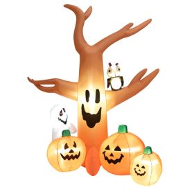 8FT Halloween Inflatable Dead Tree With Ghost Owl & 3 Pumpkins, LED Lighted Blow Up Tree For Yard Lawn Outdoor Decor---Unavailable Platform-Temu& (Option: A)