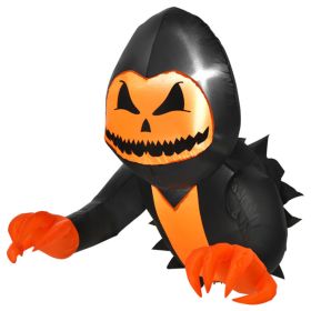 3.3FT Lighted Halloween Inflatable Pumpkin Ghost Broke Out Window Blow Up Decoration With LED Lights---Unavailable Platform-Temu&TikTok&Amazon (Option: A)