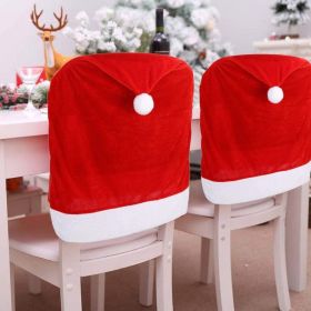 4pc Red Hat Dining Chair Slipcovers,Christmas Chair Back Covers Kitchen Chair Covers For Christmas Holiday Festival Decoration (Option: Red)