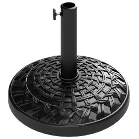 19 Patio Umbrella Base, 26 Lbs Concrete Heavy Duty Umbrella Stand, Round Patio Umbrella Holder For 1.5 1.9 Umbrella Poles For Outdoor, Lawn, Poolside, (Option: Black)