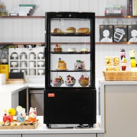 Refrigerated Display Case, 3 Cu.Ft./85L Countertop Pastry Display Case, 3-Tier Commercial Display Refrigerator With LED Lighting, TURBO Cooling, (Option: Black)